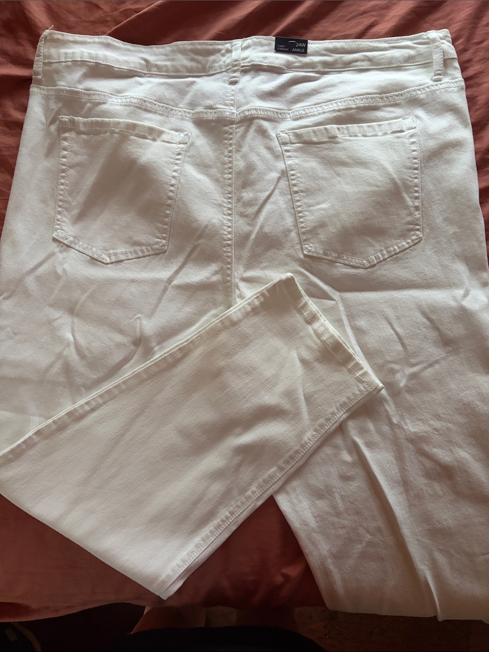 Kaari Blue White Stretch Ankle Jeans